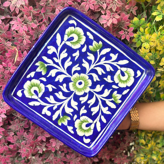 Blue Pottery Square Tray